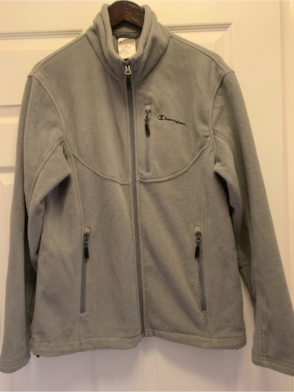 Champion Light Gray Men’s Full-Zip Fleece Jacket